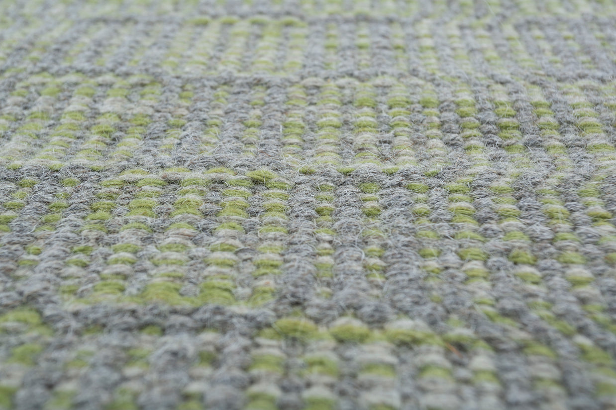 Carpet For Living room 5x7 Feet Grey and Black Wool Rectangle Geometric and Stripes Rug