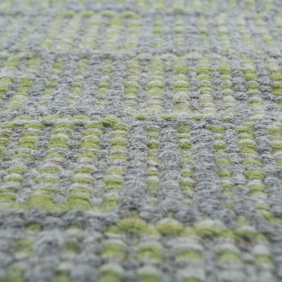 Carpet For Living room 5x7 Feet Grey and Black Wool Rectangle Geometric and Stripes Rug