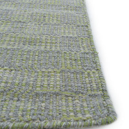 Carpet For Living room 5x7 Feet Grey and Black Wool Rectangle Geometric and Stripes Rug