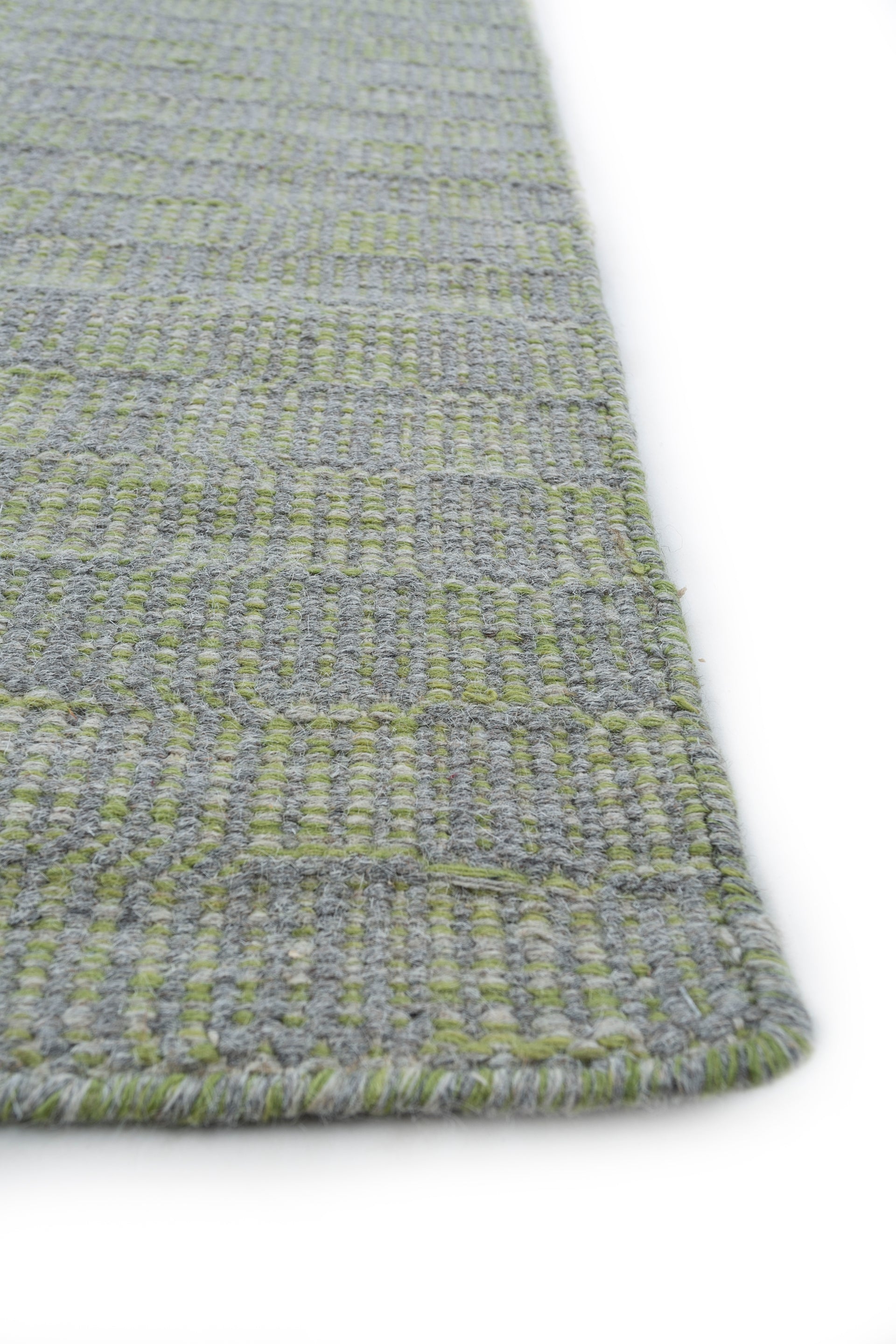 Carpet For Living room 5x7 Feet Grey and Black Wool Rectangle Geometric and Stripes Rug