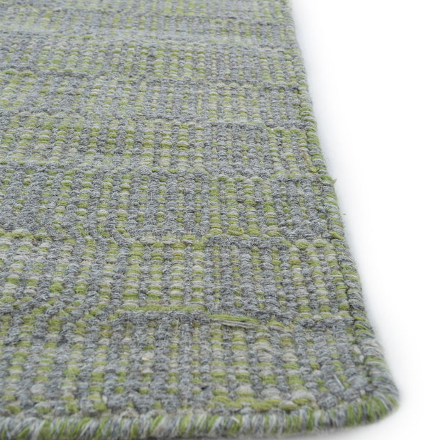 Carpet For Living room 5x7 Feet Grey and Black Wool Rectangle Geometric and Stripes Rug