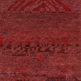 Carpet For Living room 3X5 Feet Red And Orange Wool & Bamboo Silk Rectangle Abstract Rug