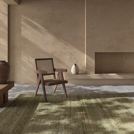 Carpet For Living room 8x10 Feet Green Wool Rectangle Vintage and Distressed Rug