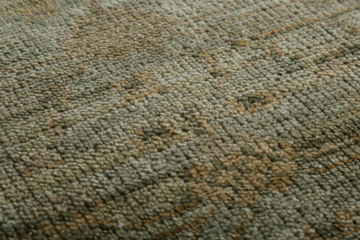 Carpet For Living room 8x10 Feet Green Wool Rectangle Vintage and Distressed Rug