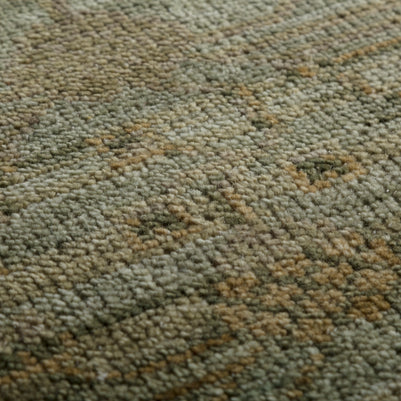 Carpet For Living room 8x10 Feet Green Wool Rectangle Vintage and Distressed Rug