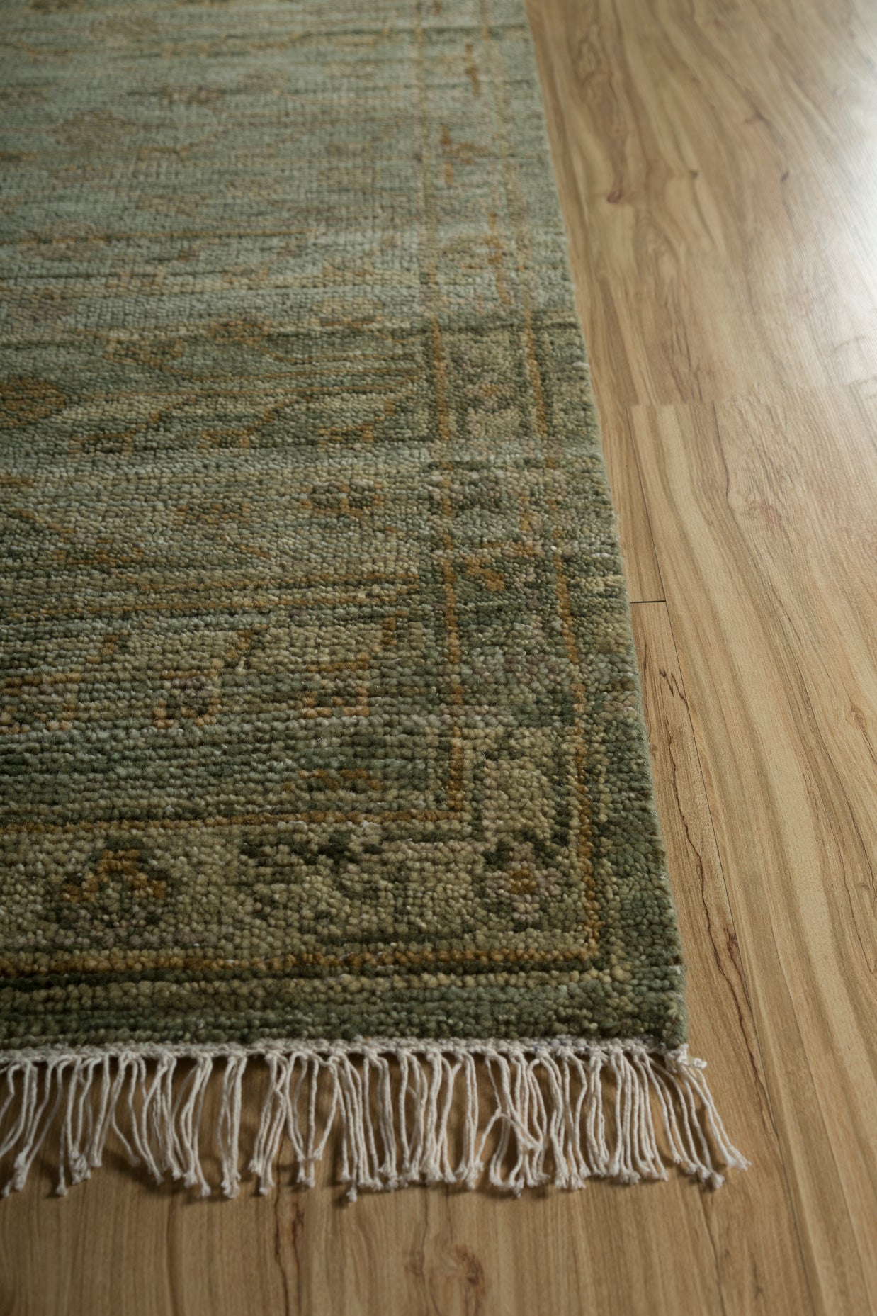 Carpet For Living room 8x10 Feet Green Wool Rectangle Vintage and Distressed Rug
