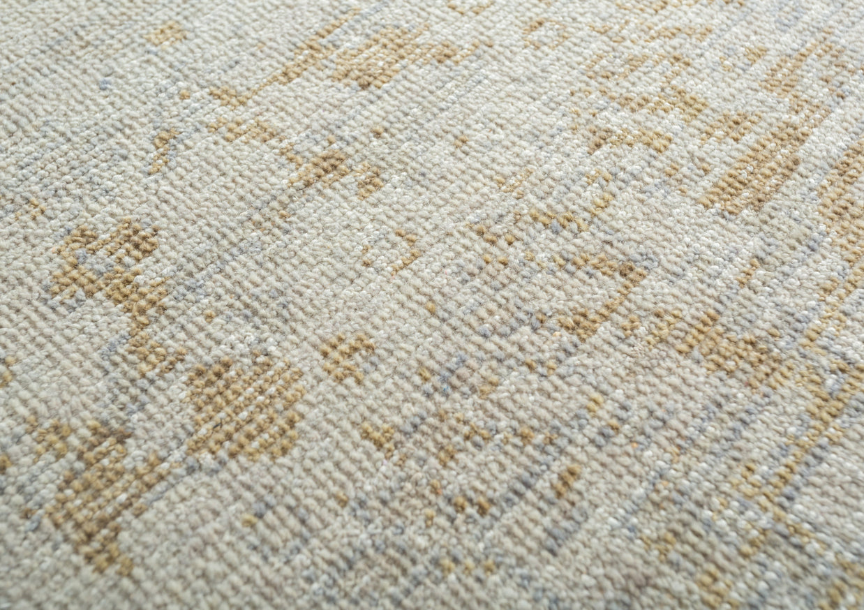 Carpet For Living room 8x10 Feet Beige and Brown Wool Rectangle Vintage and Distressed Rug