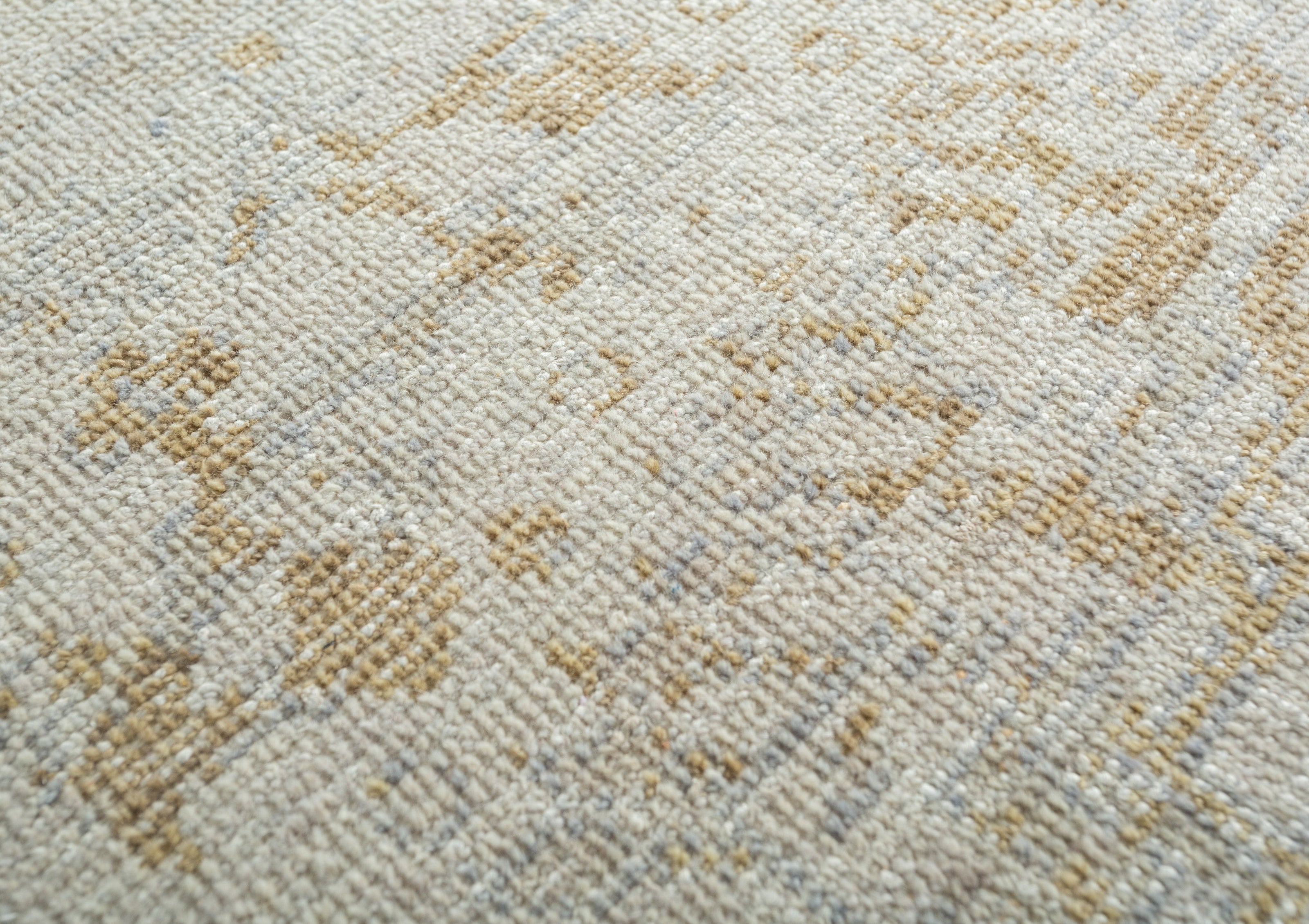 Carpet For Living room 8x10 Feet Beige and Brown Wool Rectangle Vintage and Distressed Rug