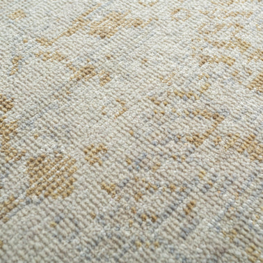 Carpet For Living room 8x10 Feet Beige and Brown Wool Rectangle Vintage and Distressed Rug