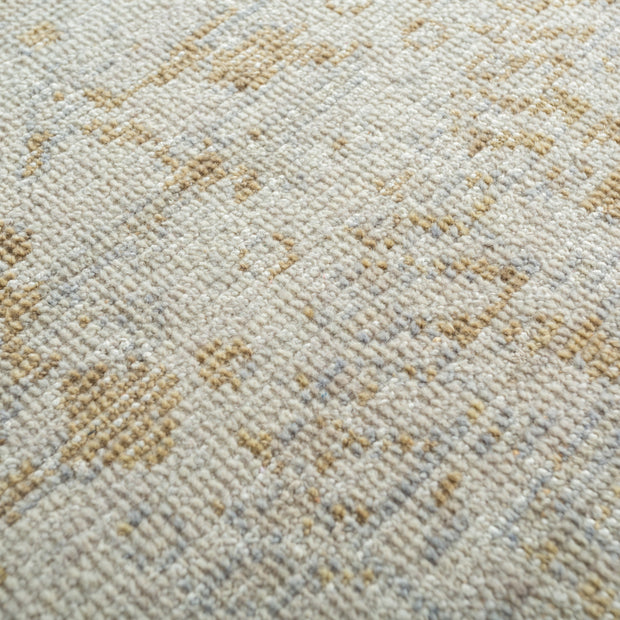 Carpet For Living room 8x10 Feet Beige and Brown Wool Rectangle Vintage and Distressed Rug