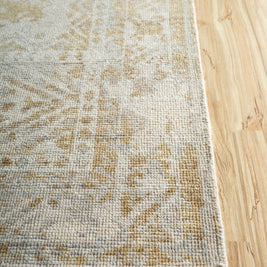 Carpet For Living room 8x10 Feet Beige and Brown Wool Rectangle Vintage and Distressed Rug