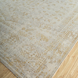 Carpet For Living room 8x10 Feet Beige and Brown Wool Rectangle Vintage and Distressed Rug