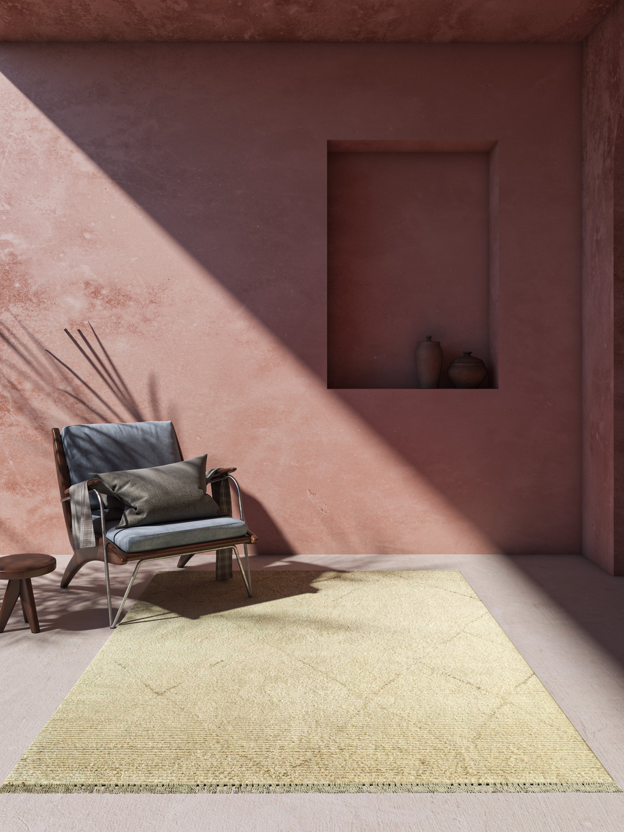 Carpet For Living room 8X10 Feet Ivory Wool Rectangle Moroccan And Tribal Rug