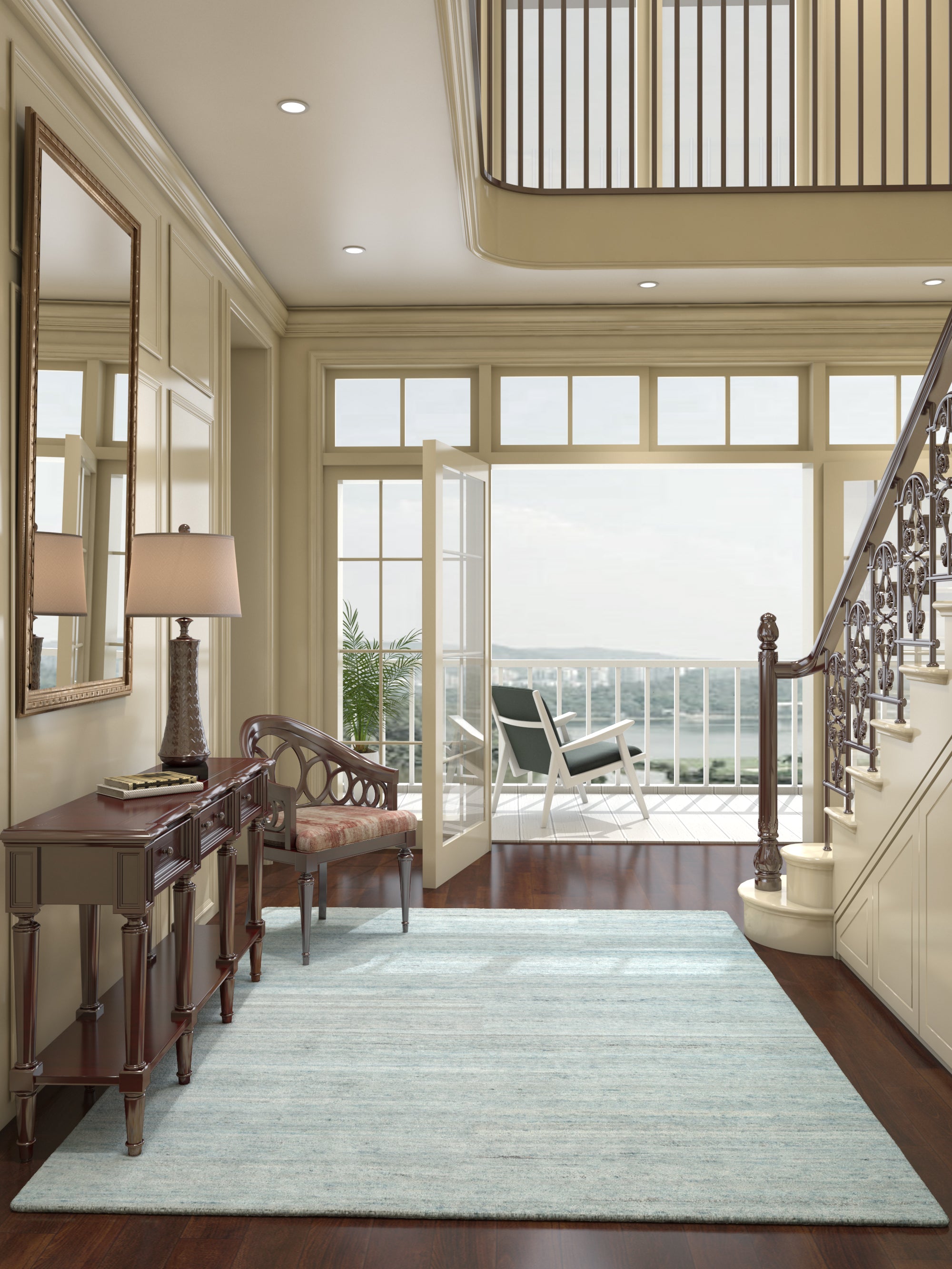 Carpet For Living room 8X10 Feet Blue Wool Rectangle Moroccan And Tribal Rug