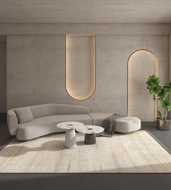 Carpet For Living room 6x9 Feet Beige and Brown Wool Rectangle Moroccan and Tribal Rug