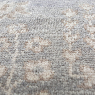 Carpet For Living room 3x10 Feet Grey and Black Wool Runner Oriental and Traditional Rug