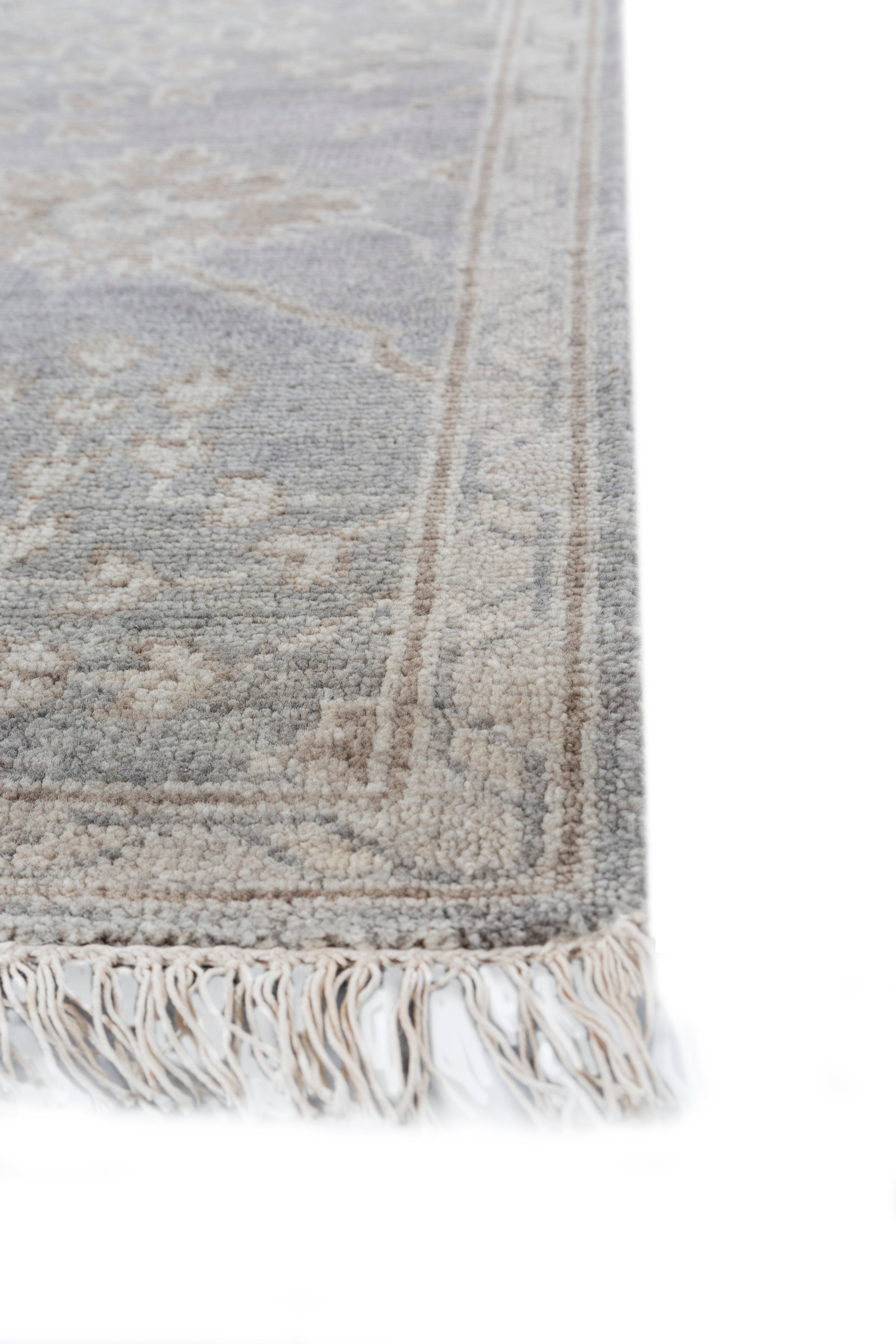 Carpet For Living room 3x10 Feet Grey and Black Wool Runner Oriental and Traditional Rug