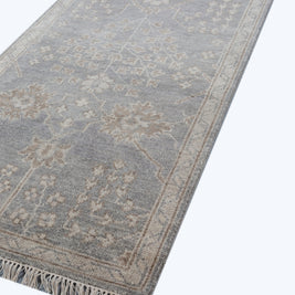 Carpet For Living room 3x10 Feet Grey and Black Wool Runner Oriental and Traditional Rug