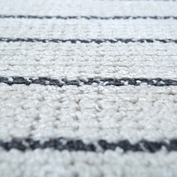 Carpet For Living room 8x11 Feet Ivory Bamboo Silk Rectangle Geometric and Stripes Rug