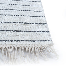 Carpet For Living room 8x11 Feet Ivory Bamboo Silk Rectangle Geometric and Stripes Rug