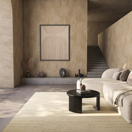 Carpet For Living room 8x10 Feet Ivory Wool and Tencil Rectangle solid Rug