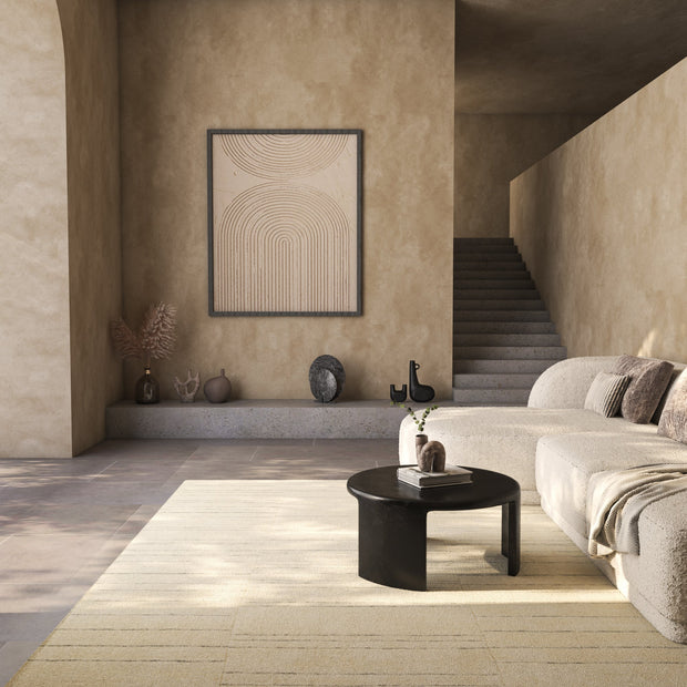 Carpet For Living room 8x10 Feet Ivory Wool and Tencil Rectangle solid Rug