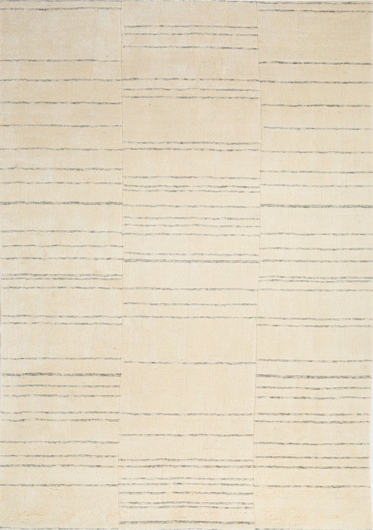 Carpet For Living room 8x10 Feet Ivory Wool and Tencil Rectangle solid Rug