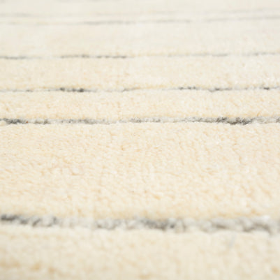 Carpet For Living room 8x10 Feet Ivory Wool and Tencil Rectangle solid Rug