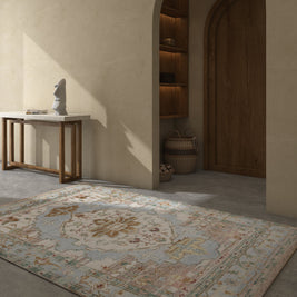 Carpet For Living room 2x4 Feet Blue Wool Rectangle Vintage and Distressed Rug