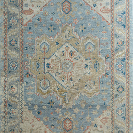 Carpet For Living room 2x4 Feet Blue Wool Rectangle Vintage and Distressed Rug