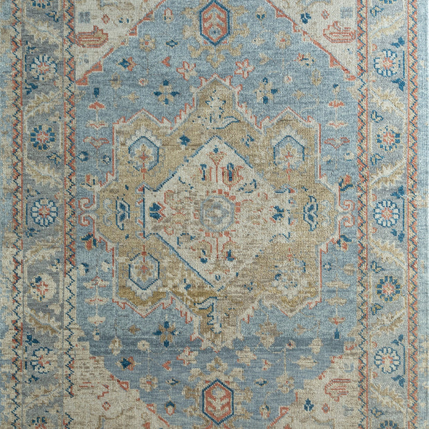 Carpet For Living room 2x4 Feet Blue Wool Rectangle Vintage and Distressed Rug