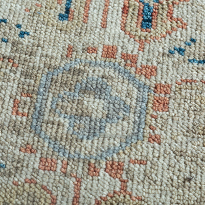 Carpet For Living room 2x4 Feet Blue Wool Rectangle Vintage and Distressed Rug