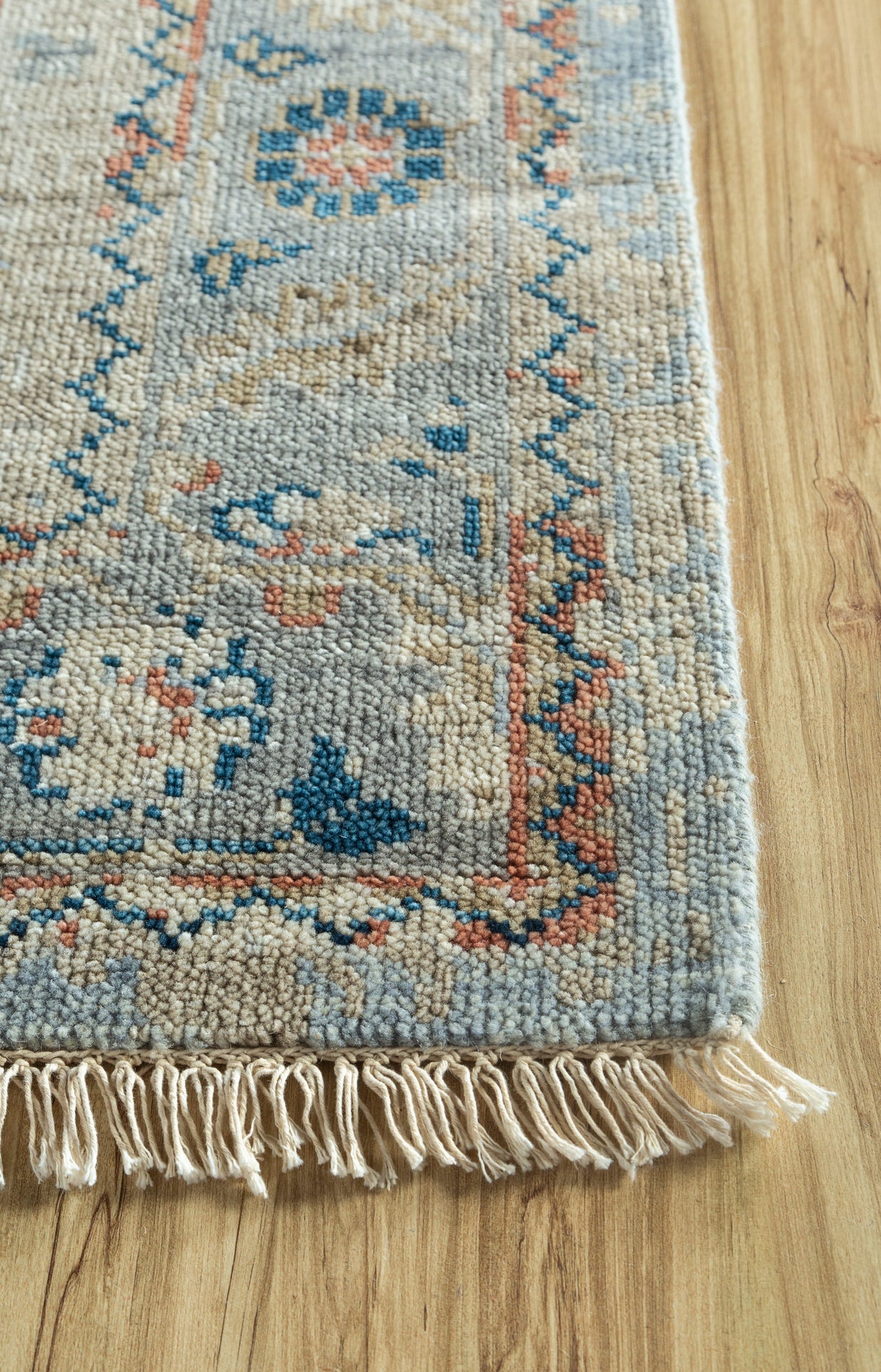 Carpet For Living room 2x4 Feet Blue Wool Rectangle Vintage and Distressed Rug