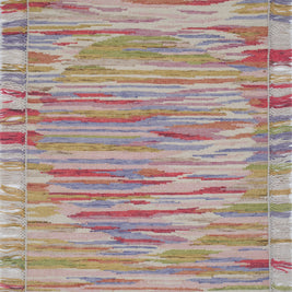 Carpet For Living room 9X12 Feet Ivory Wool Rectangle Geometric And Stripes Rug