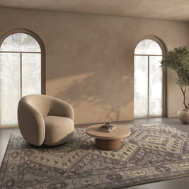 Carpet For Living room 6'6x9'10 Feet Grey and Black Wool Rectangle Moroccan and Tribal Rug