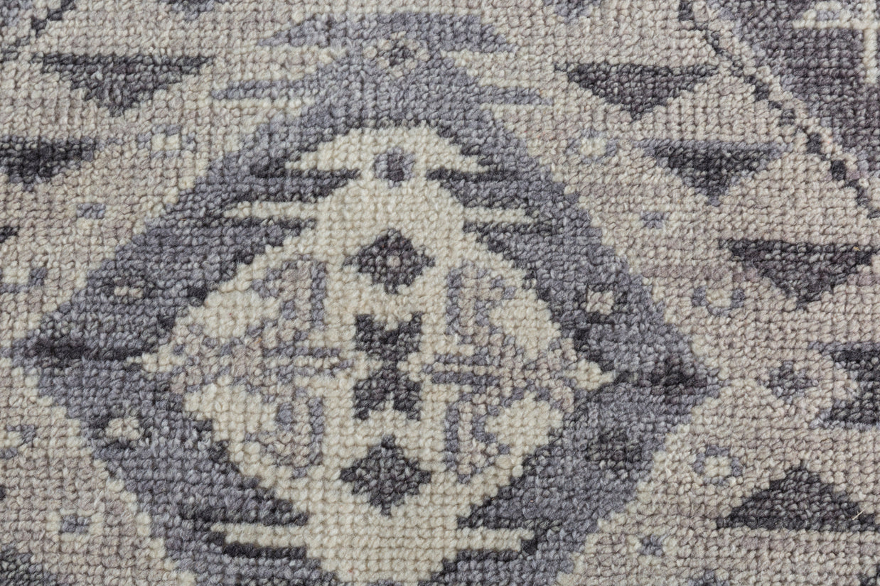 Carpet For Living room 6'6x9'10 Feet Grey and Black Wool Rectangle Moroccan and Tribal Rug