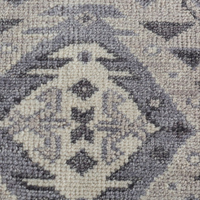 Carpet For Living room 6'6x9'10 Feet Grey and Black Wool Rectangle Moroccan and Tribal Rug