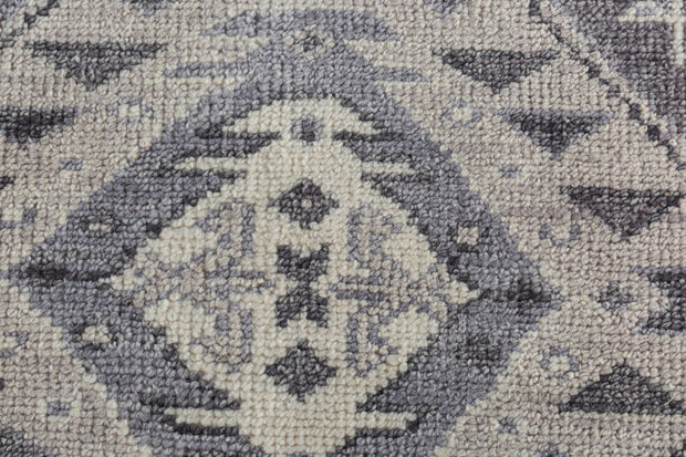 Carpet For Living room 6'6x9'10 Feet Grey and Black Wool Rectangle Moroccan and Tribal Rug