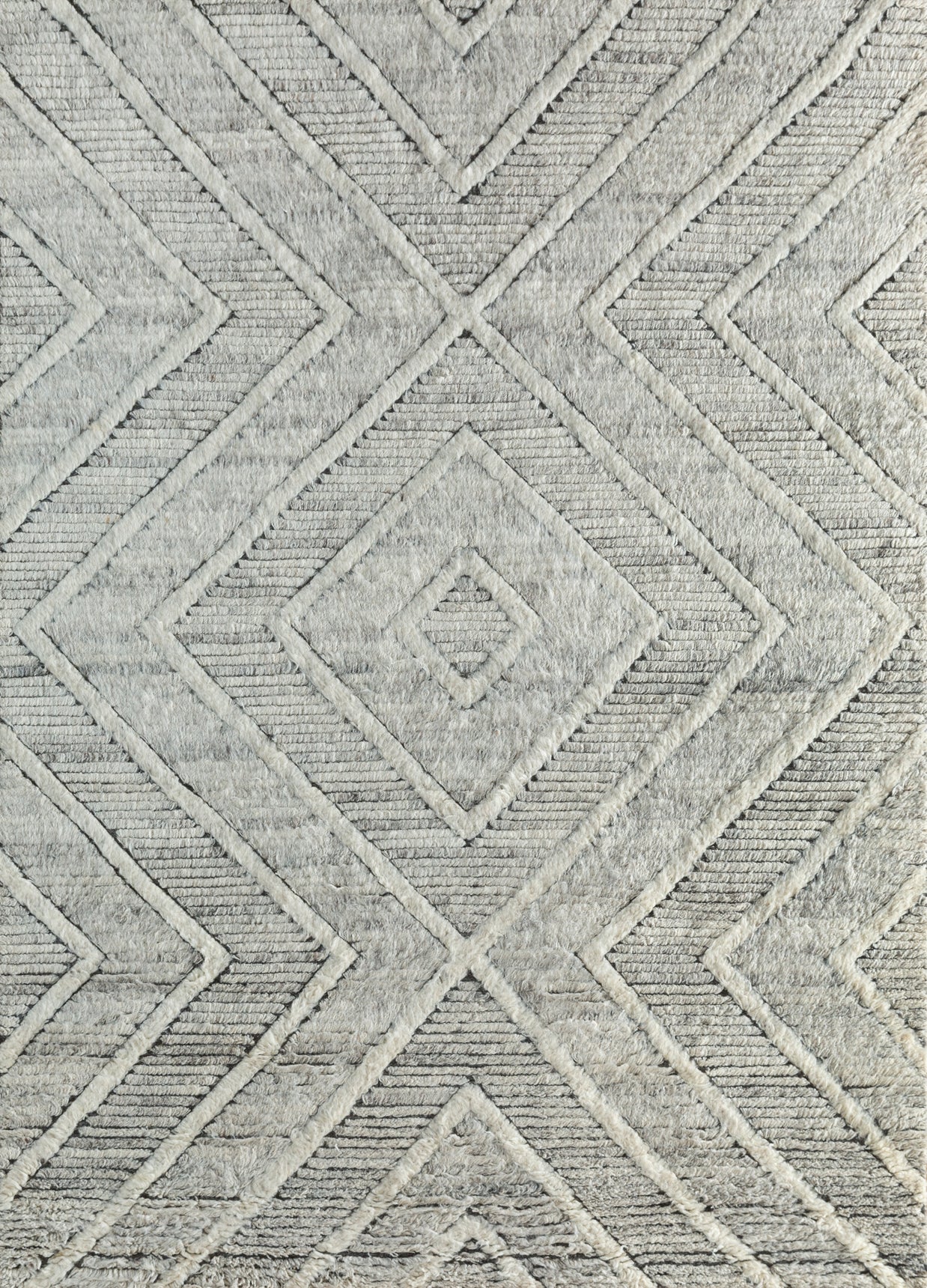 Carpet For Living room 6'6x9'10 Feet Grey and Black Wool Rectangle Geometric and Stripes Rug