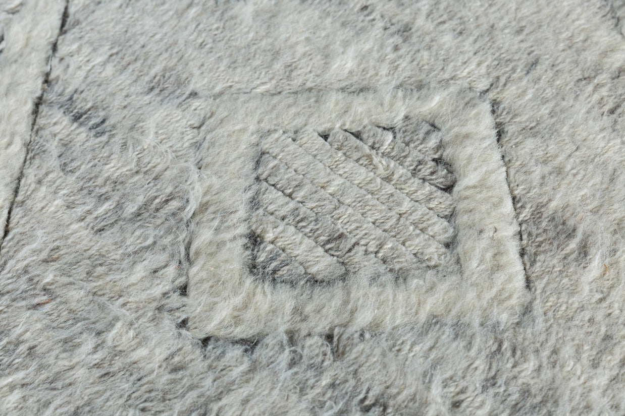 Carpet For Living room 6'6x9'10 Feet Grey and Black Wool Rectangle Geometric and Stripes Rug