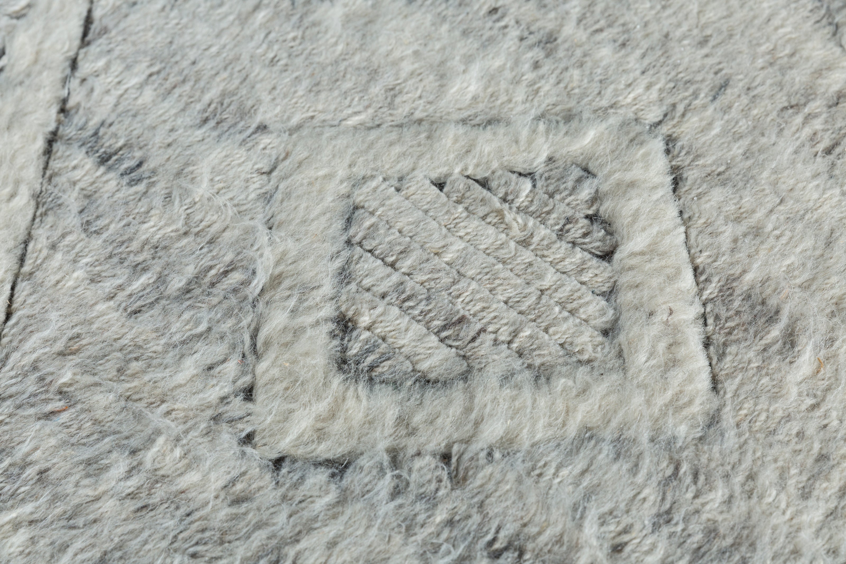 Carpet For Living room 6'6x9'10 Feet Grey and Black Wool Rectangle Geometric and Stripes Rug