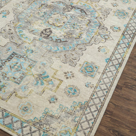 Carpet For Living room 6'6x9'10 Feet Ivory Wool Rectangle Vintage and Distressed Rug