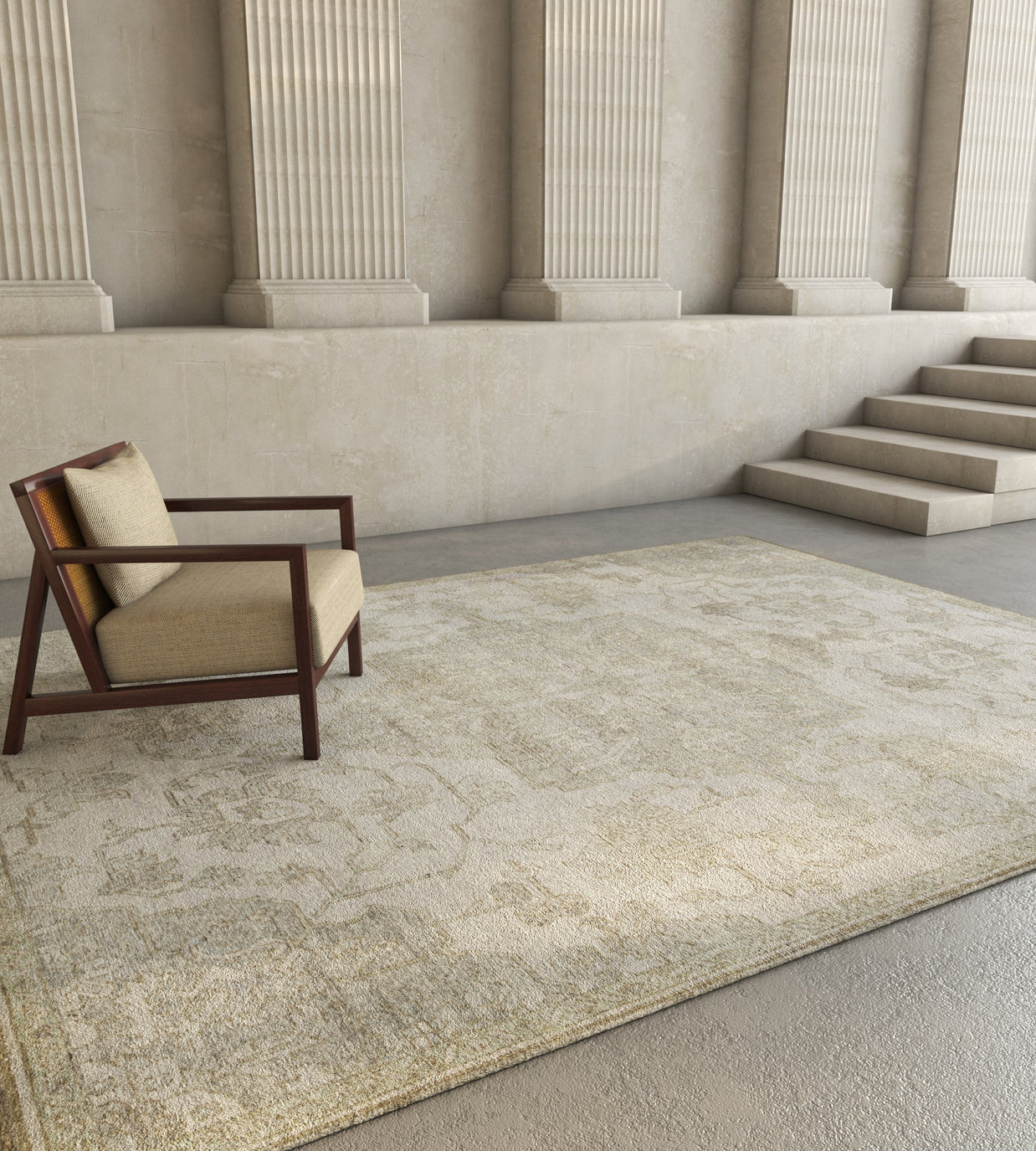 Carpet For Living room 8x10 Feet Grey and Black Wool Rectangle Vintage and Distressed Rug