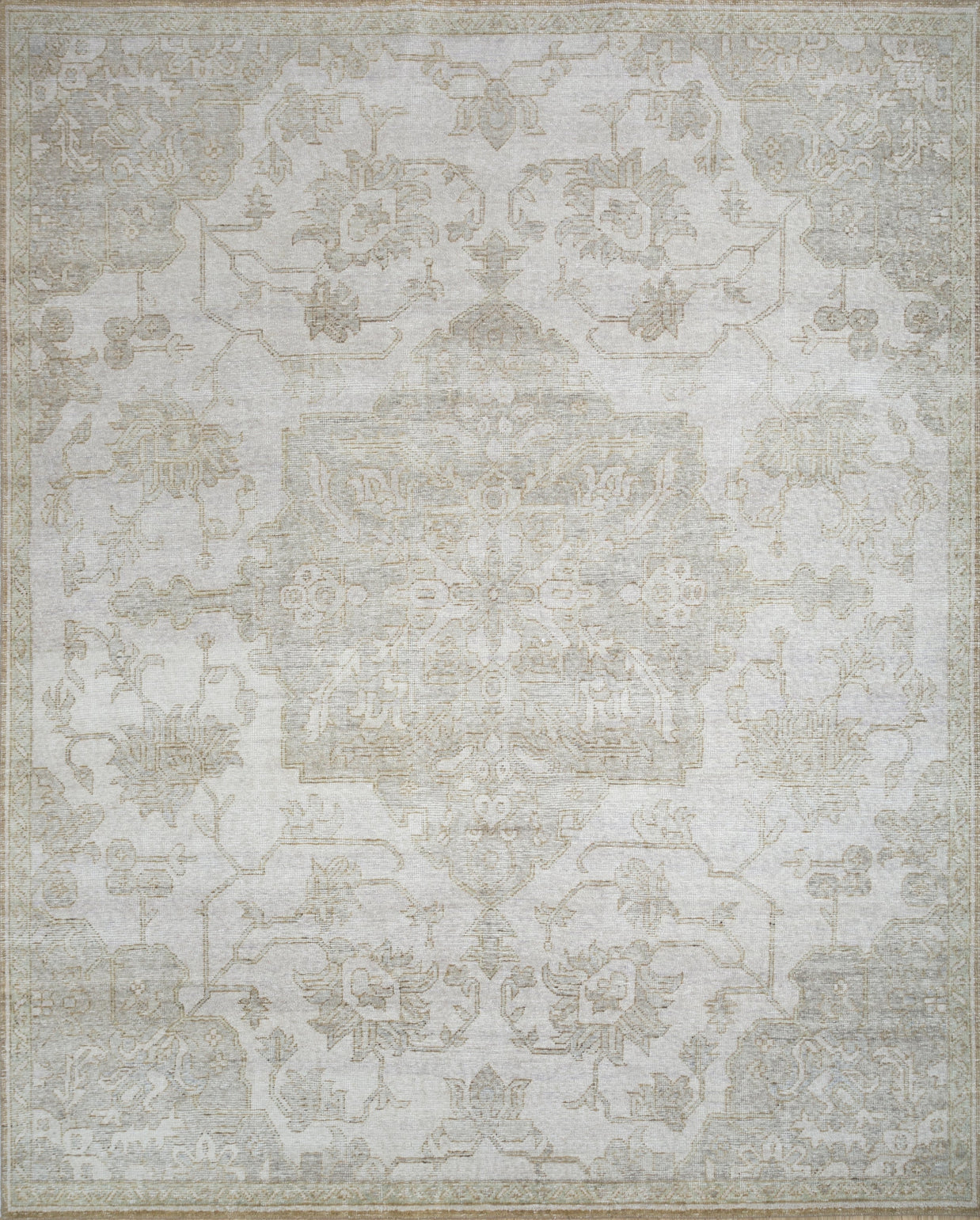 Carpet For Living room 8x10 Feet Grey and Black Wool Rectangle Vintage and Distressed Rug