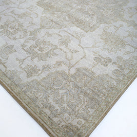 Carpet For Living room 8x10 Feet Grey and Black Wool Rectangle Vintage and Distressed Rug