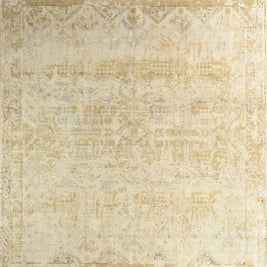 Carpet For Living room 6x9 Feet Beige and Brown Wool Rectangle Vintage and Distressed Rug