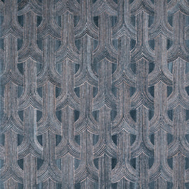 Carpet For Living room 8x10 Feet Blue Wool Rectangle Geometric and Stripes Rug