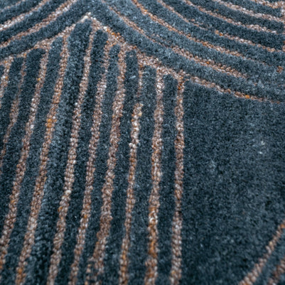 Carpet For Living room 8x10 Feet Blue Wool Rectangle Geometric and Stripes Rug