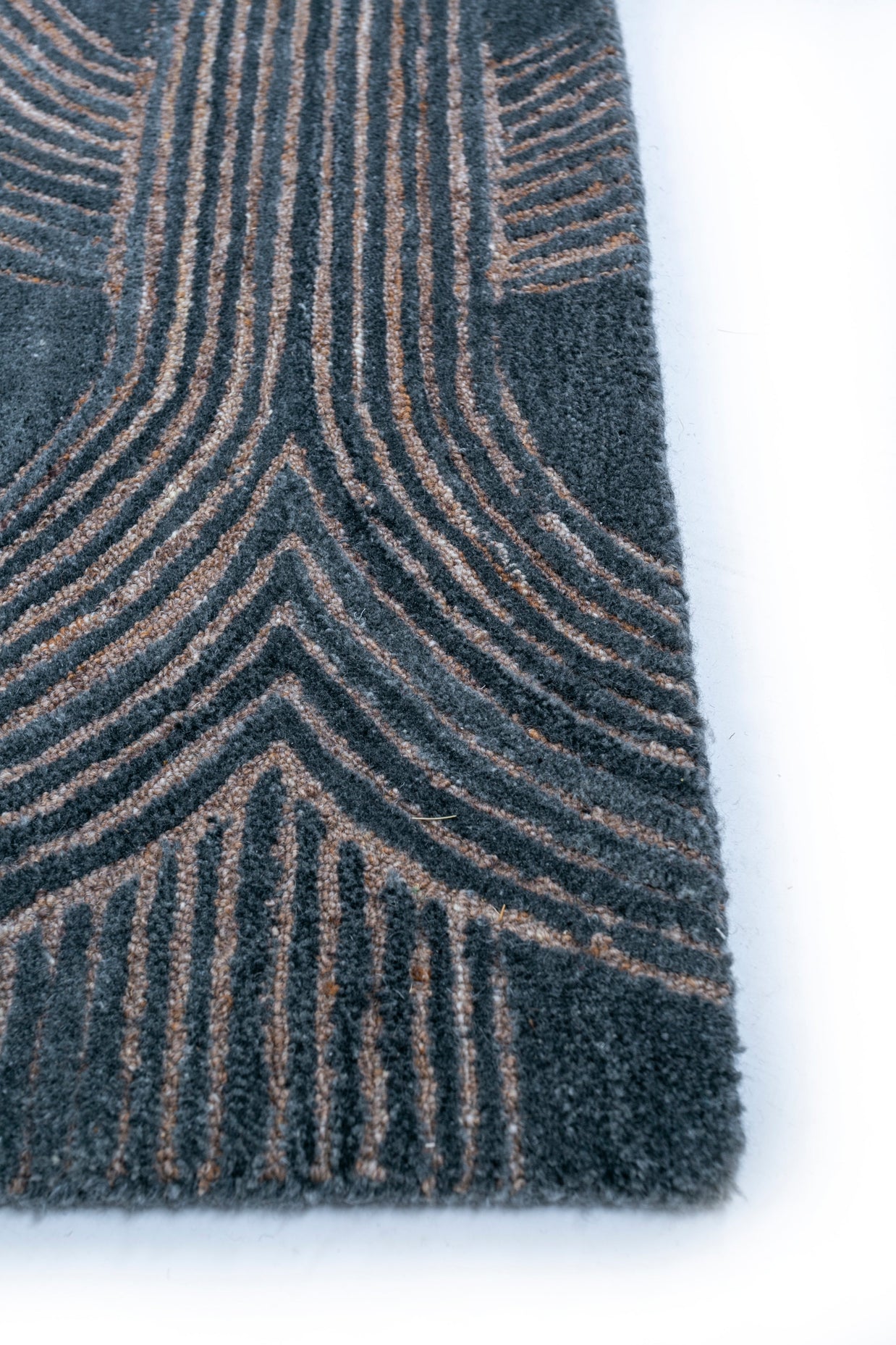 Carpet For Living room 8x10 Feet Blue Wool Rectangle Geometric and Stripes Rug