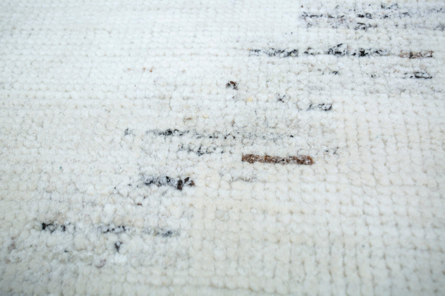 Carpet For Living room 8X10 Feet Ivory Wool Rectangle Moroccan And Tribal Rug - I MEAN DESIGN